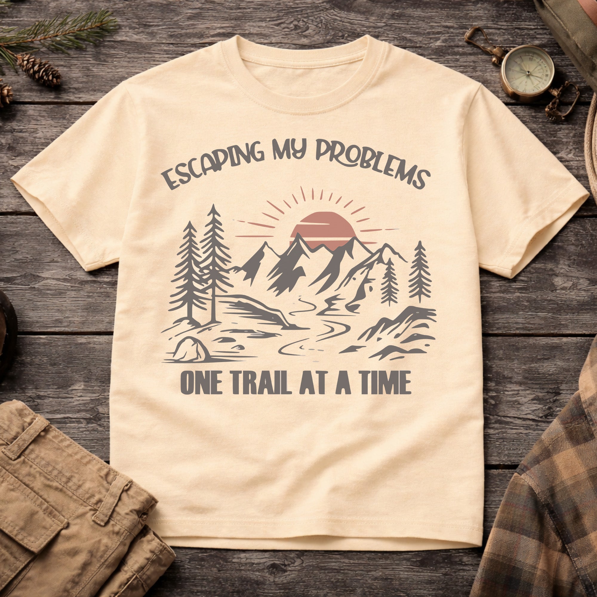 Banana Escaping My Problems One Trail at a Time T-Shirt