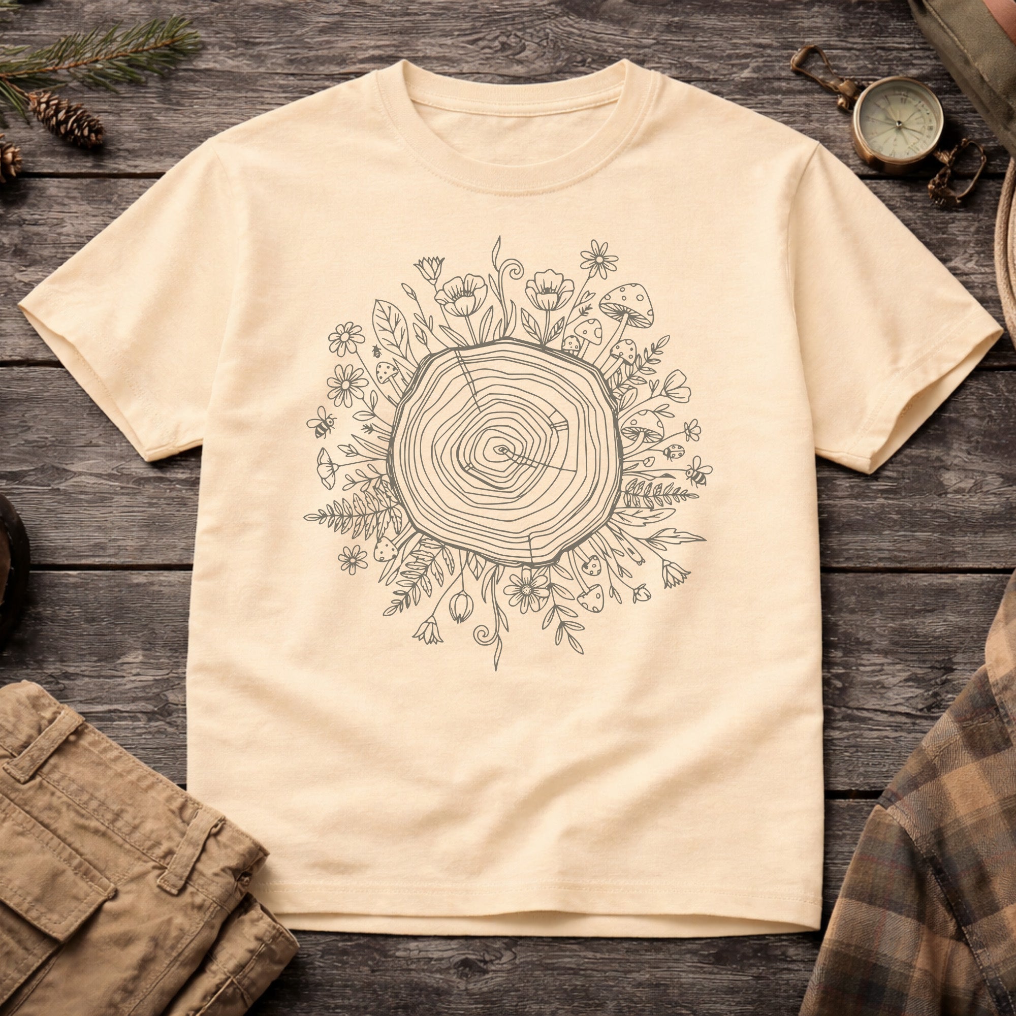 Banana Floral Tree Root T-Shirt