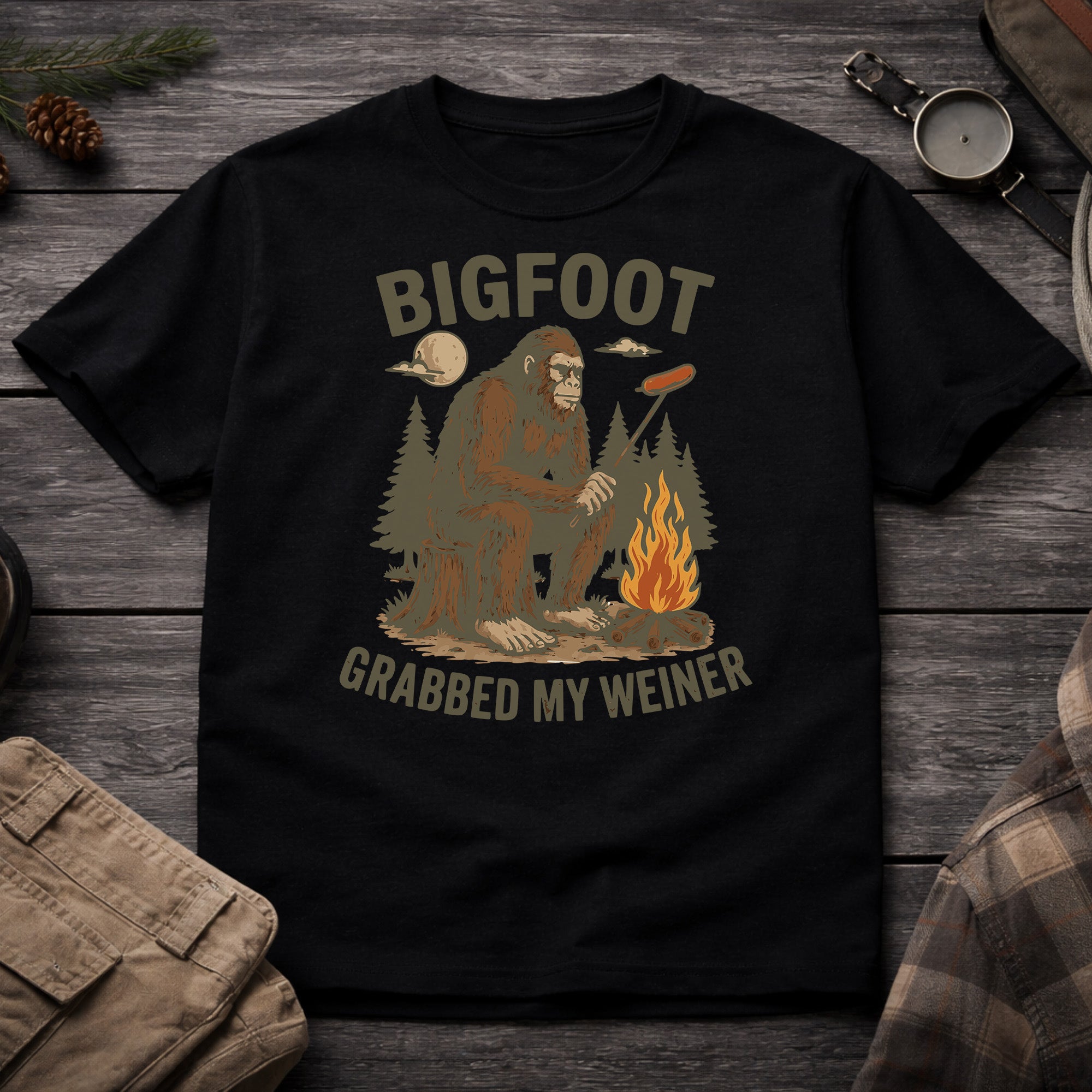 Bigfoot Grabbed My Weiner T-Shirt