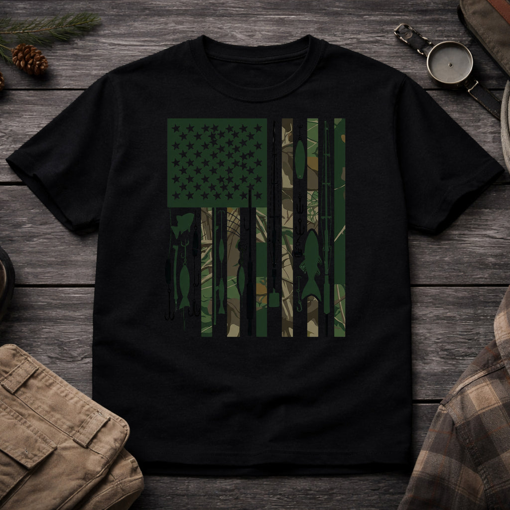 Fishing USA Flag T-Shirt