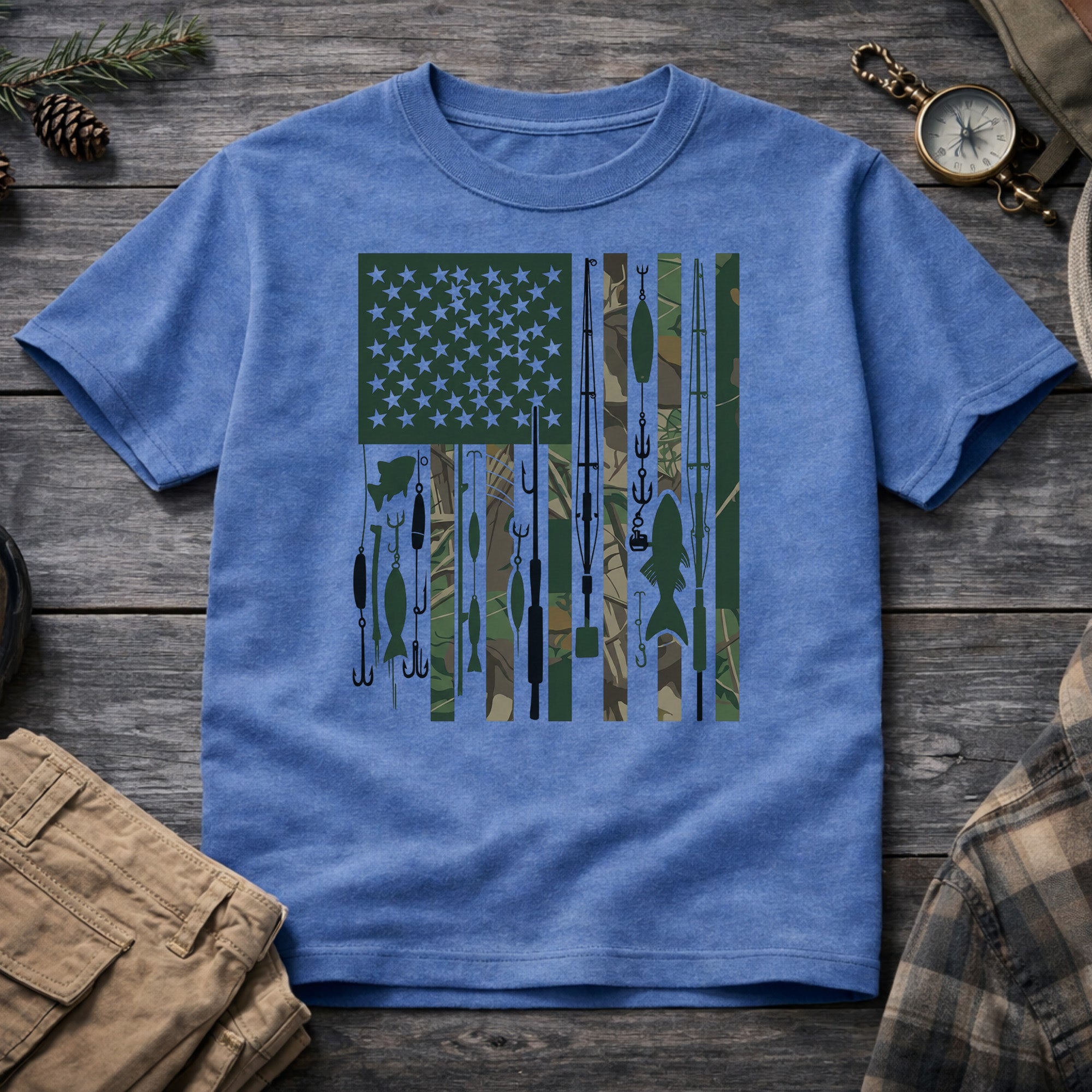 Fishing USA Flag T-Shirt