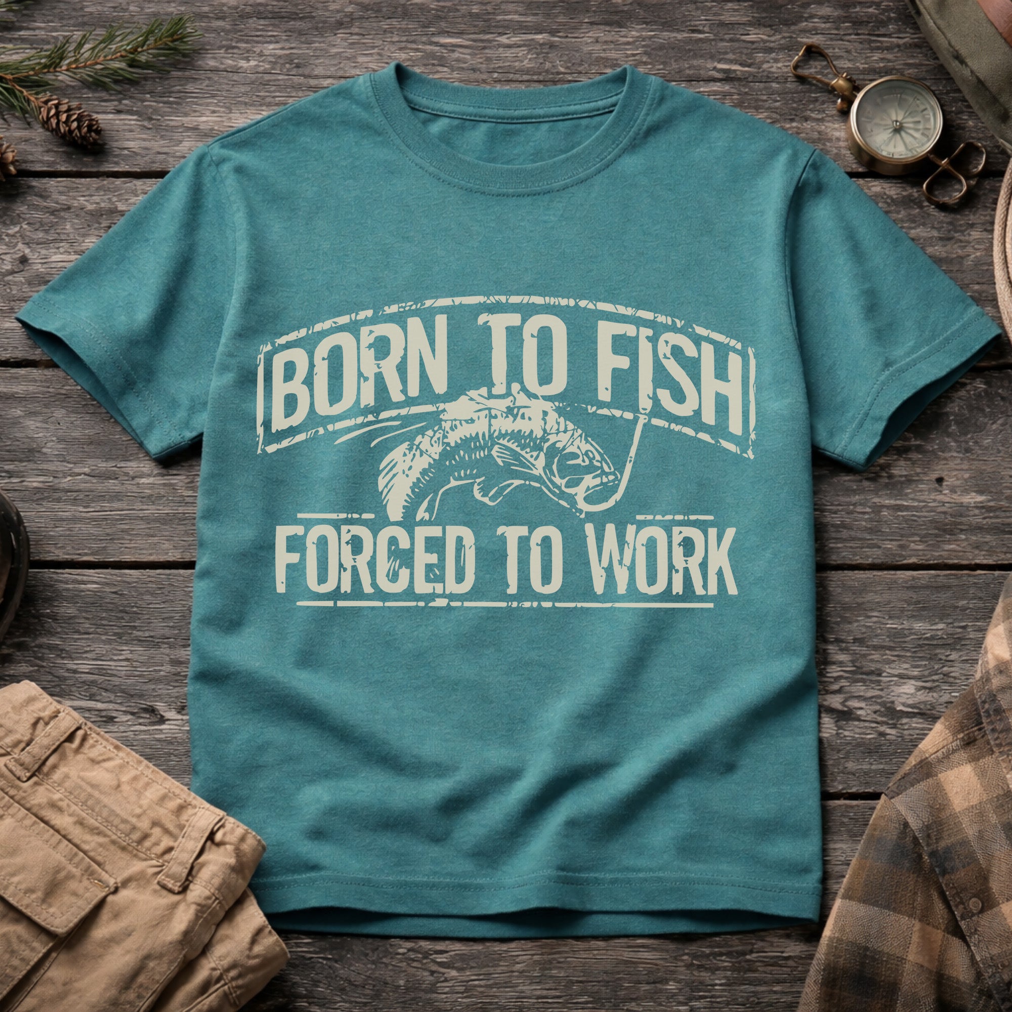 Born to Fish, Forced to Work T-Shirt