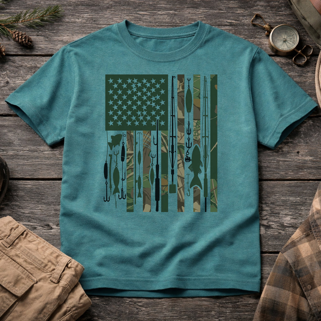 Fishing USA Flag T-Shirt