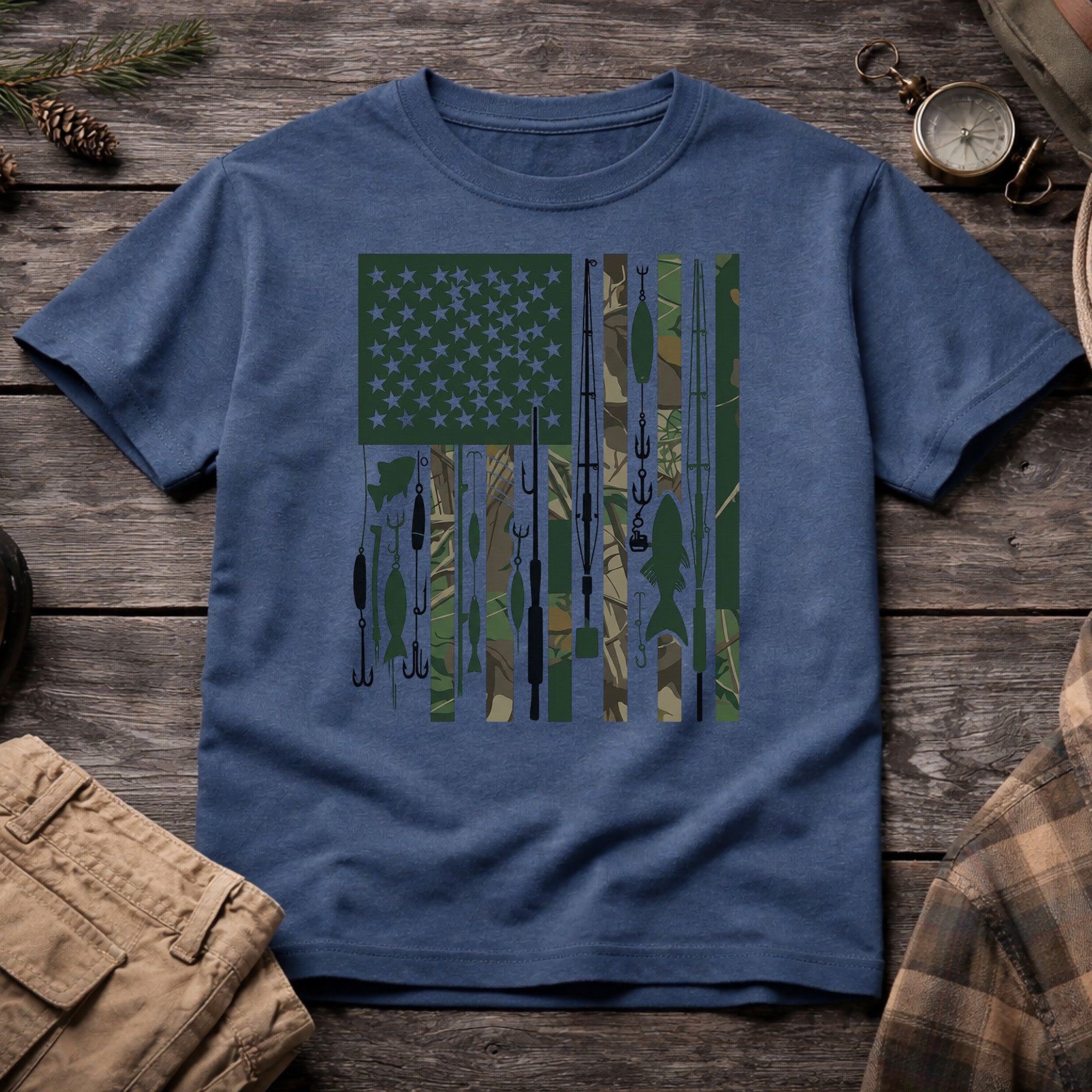 Fishing USA Flag T-Shirt