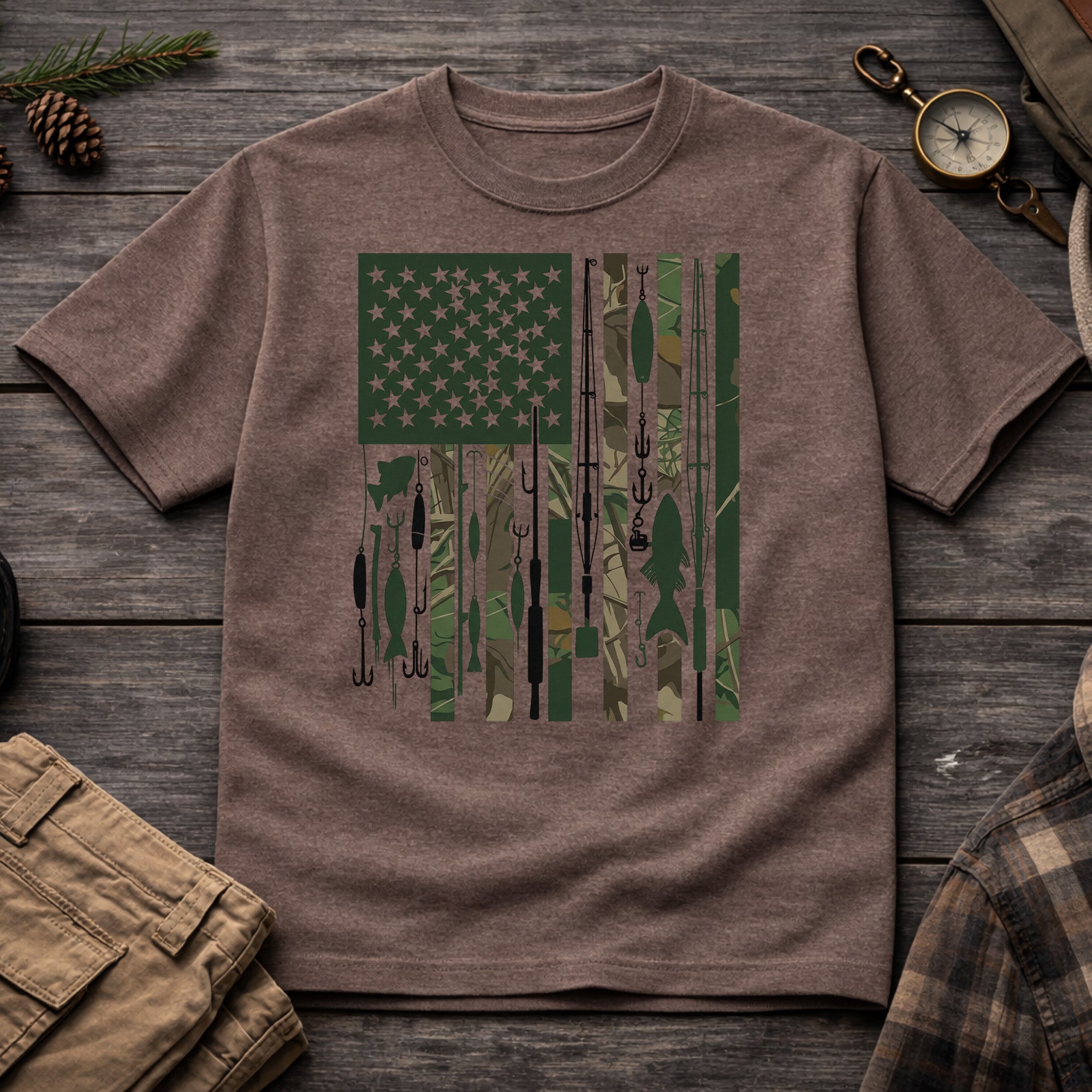 Fishing USA Flag T-Shirt