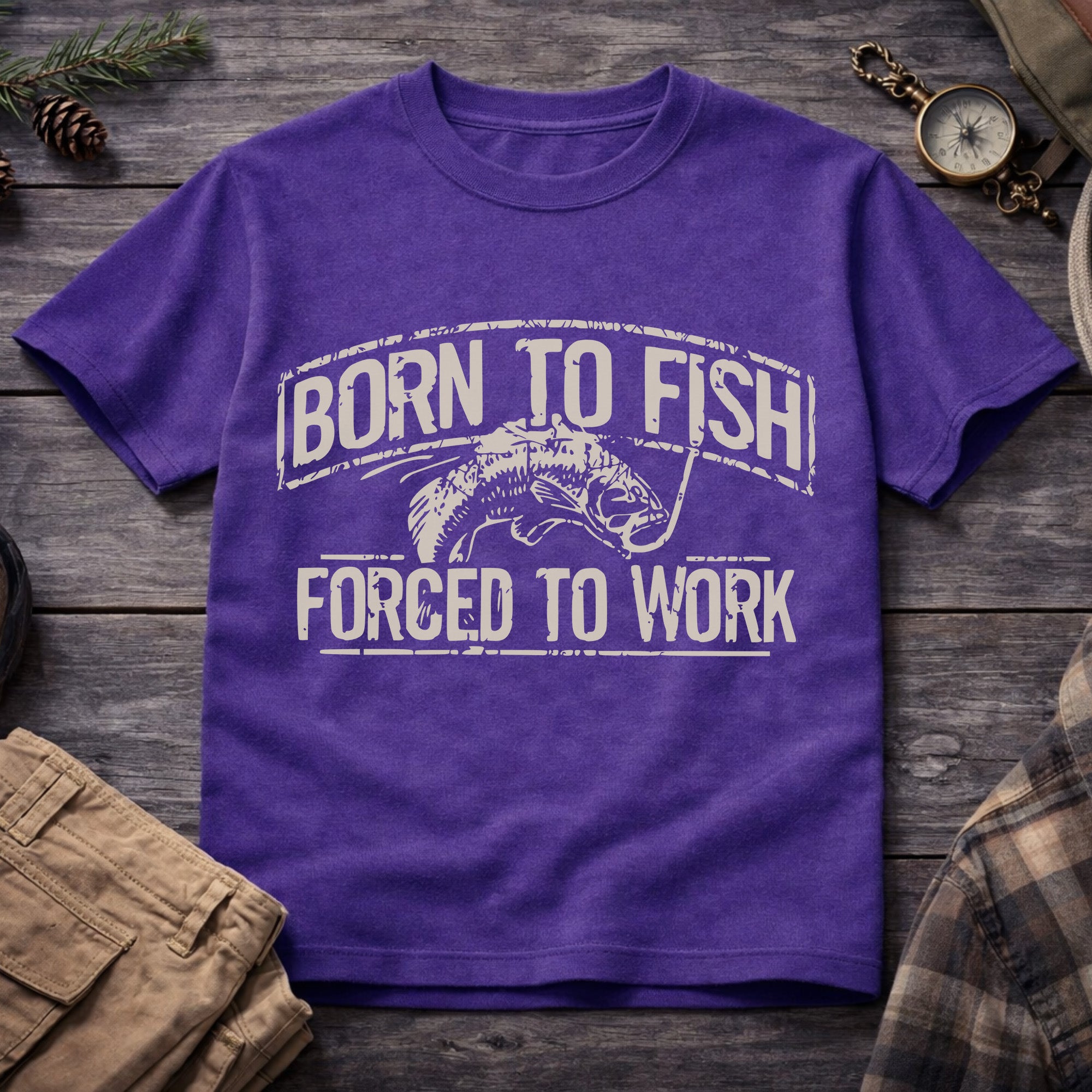 Born to Fish, Forced to Work T-Shirt