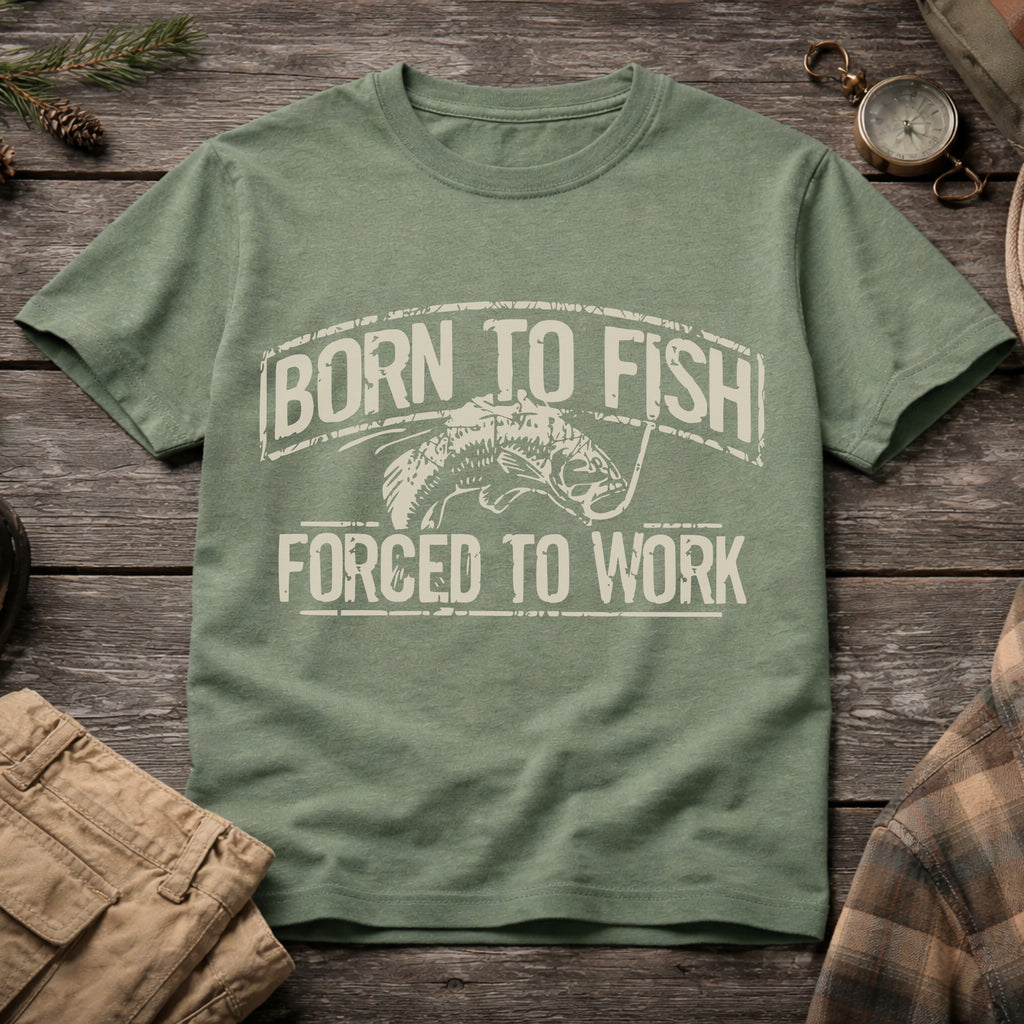 Born to Fish, Forced to Work T-Shirt