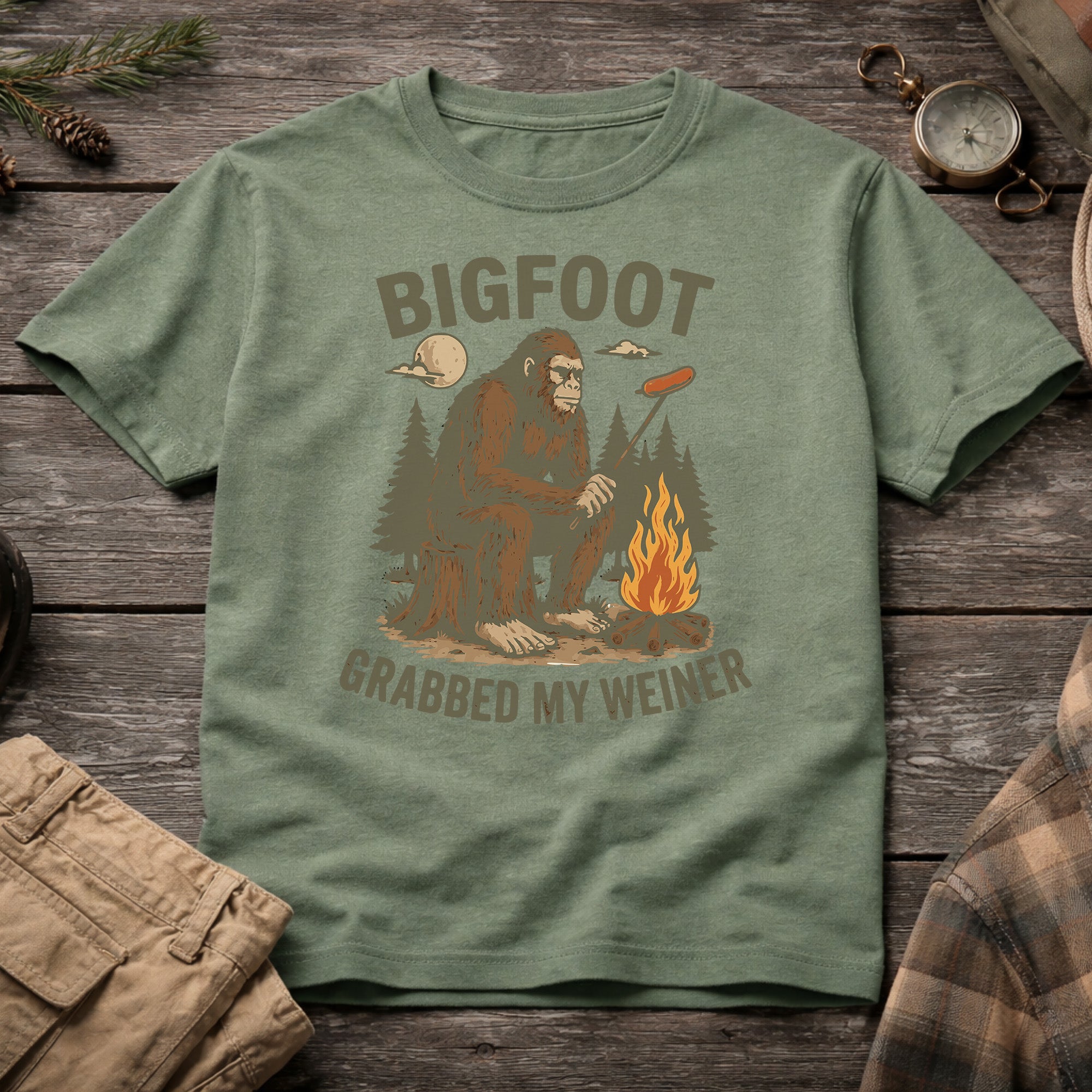 Bigfoot Grabbed My Weiner T-Shirt