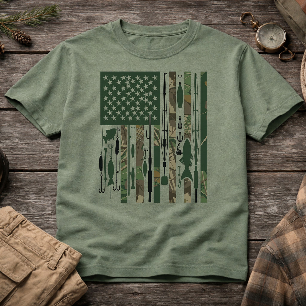 Fishing USA Flag T-Shirt