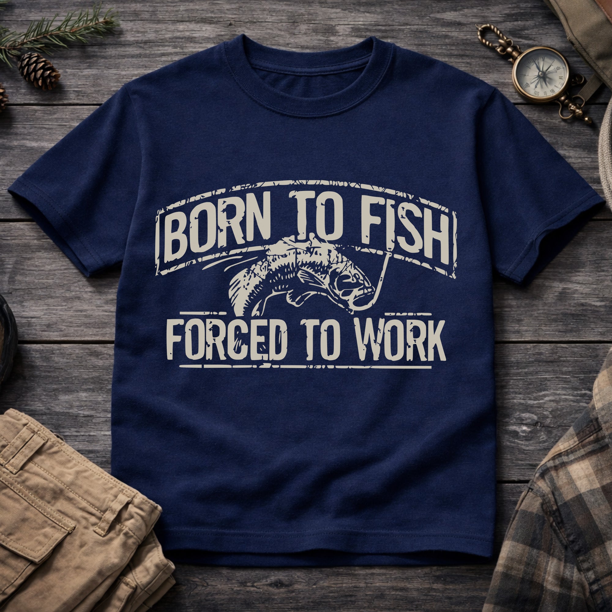 Born to Fish, Forced to Work T-Shirt